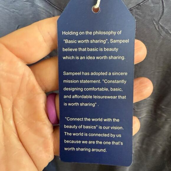 Sampeel Top Women's V-neck Lavender Stretch S/S 3XL Relaxed Oversized Comfort - Picture 3 of 9